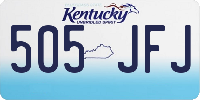 KY license plate 505JFJ
