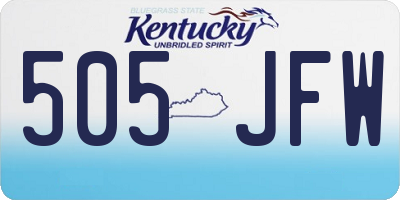 KY license plate 505JFW