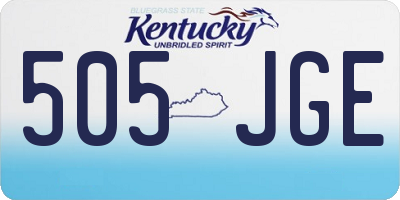 KY license plate 505JGE