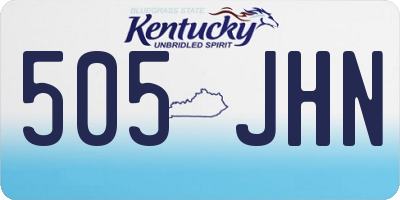 KY license plate 505JHN