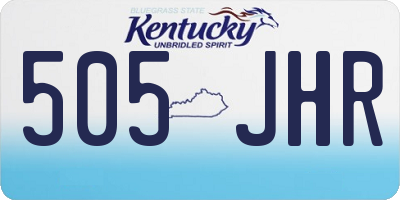 KY license plate 505JHR