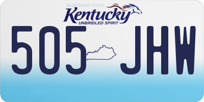 KY license plate 505JHW