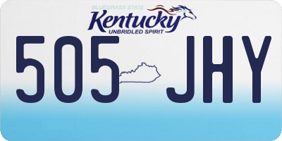 KY license plate 505JHY