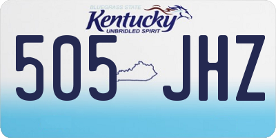 KY license plate 505JHZ