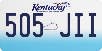 KY license plate 505JII