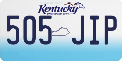 KY license plate 505JIP