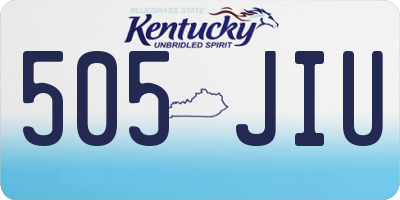KY license plate 505JIU