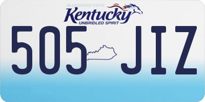 KY license plate 505JIZ
