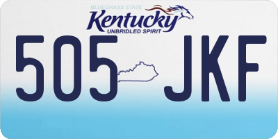KY license plate 505JKF