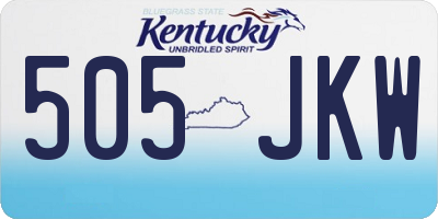 KY license plate 505JKW