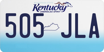 KY license plate 505JLA