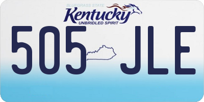 KY license plate 505JLE