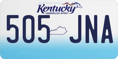 KY license plate 505JNA
