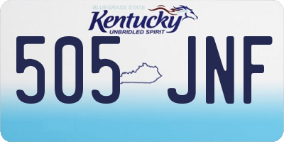 KY license plate 505JNF