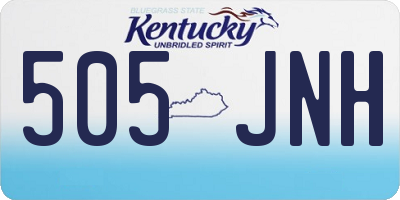 KY license plate 505JNH