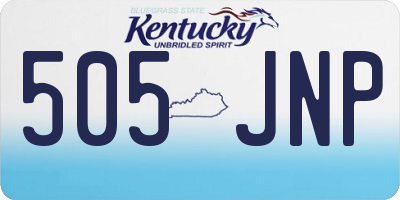 KY license plate 505JNP