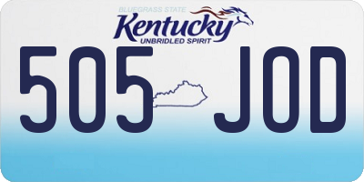 KY license plate 505JOD