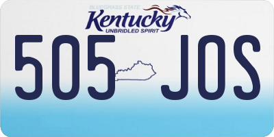 KY license plate 505JOS