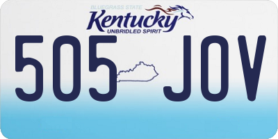 KY license plate 505JOV