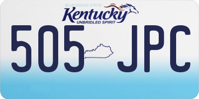 KY license plate 505JPC