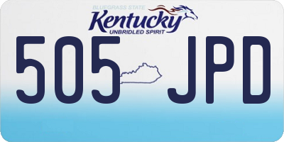 KY license plate 505JPD