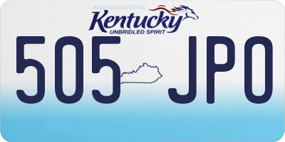 KY license plate 505JPO