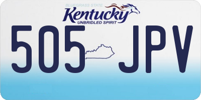 KY license plate 505JPV