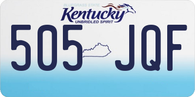KY license plate 505JQF