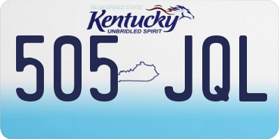 KY license plate 505JQL