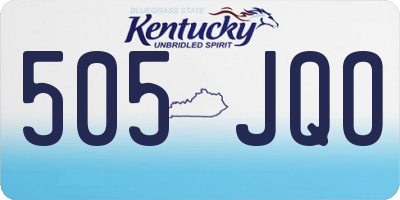 KY license plate 505JQO
