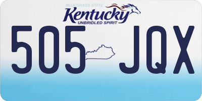 KY license plate 505JQX