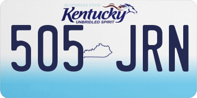 KY license plate 505JRN