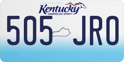 KY license plate 505JRO