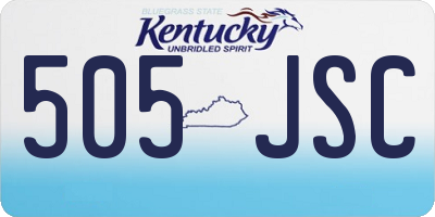 KY license plate 505JSC
