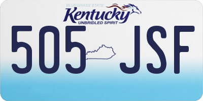 KY license plate 505JSF