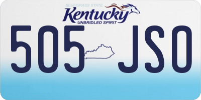 KY license plate 505JSO