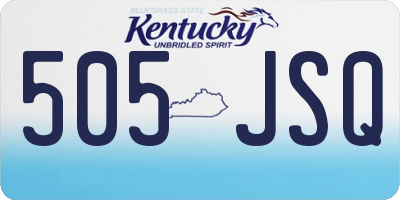 KY license plate 505JSQ