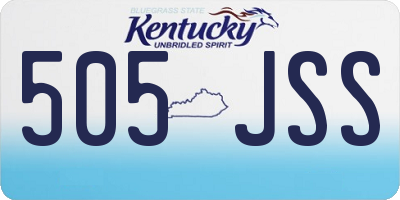 KY license plate 505JSS