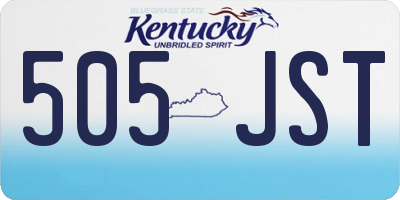 KY license plate 505JST