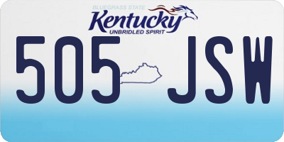 KY license plate 505JSW