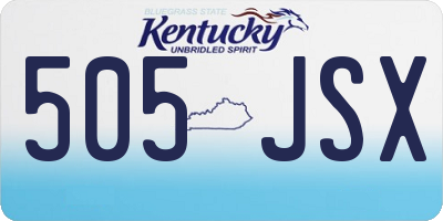 KY license plate 505JSX