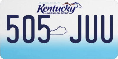 KY license plate 505JUU