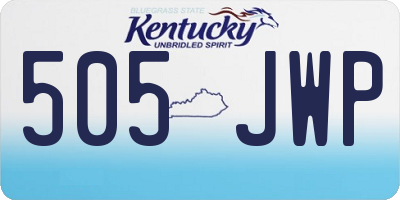 KY license plate 505JWP