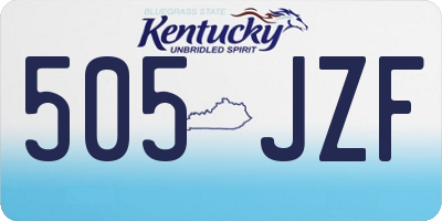 KY license plate 505JZF