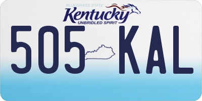 KY license plate 505KAL