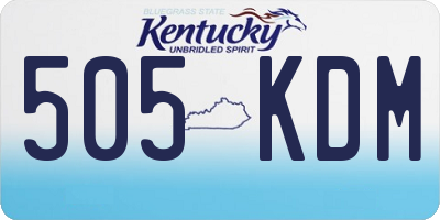 KY license plate 505KDM