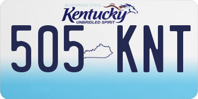 KY license plate 505KNT