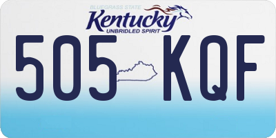 KY license plate 505KQF