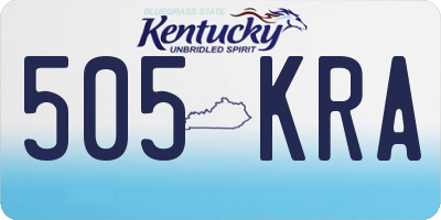 KY license plate 505KRA