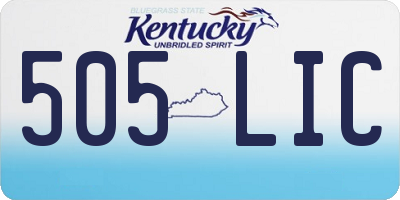 KY license plate 505LIC